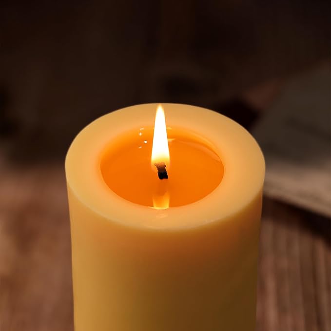 Palo Santo Beeswax Blend Pillar Candle – 100 Hours Long Burning, Non-Toxic Beeswax Scented Candle for Spiritual Cleansing, Stress Relief, Meditation, Yoga (2.8"x6")