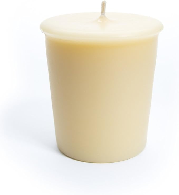 Vanilla Bean Soy Votive Candles - Scented with Natural Fragrance Oils - 6 Beige Natural Votive Candle Refills - Bakery & Food Collection