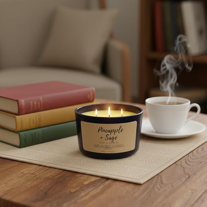 Wicks & Wine Candle (Pineapple + Sage)