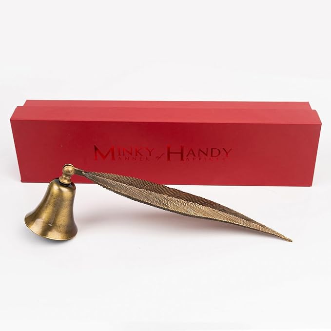 Bird Feather Candle Snuffer Brass, Big Leaf Wick Flame Extinguisher, Accessory for Candle Lovers (Antique)