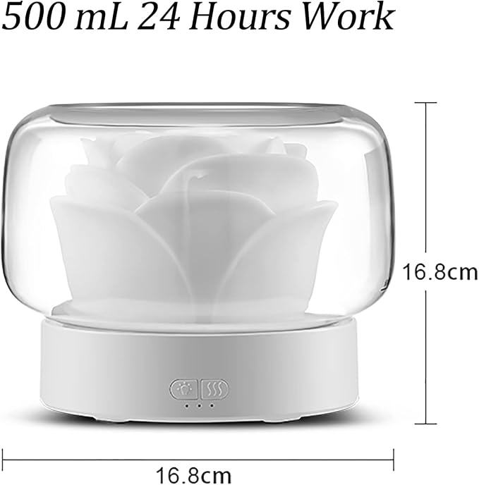 Diffusers for Essential Oils Large Room: SEVEYEE 500ml Aromatherapy Diffuser for Home Bedroom - Big Capacity Running 24 Hours Waterless Auto Off with 7 Colors Lights - White