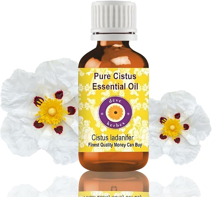 Deve Herbes Pure Cistus Essential Oil (Cistus ladanifer) Steam Distilled 2ml (0.06 oz)