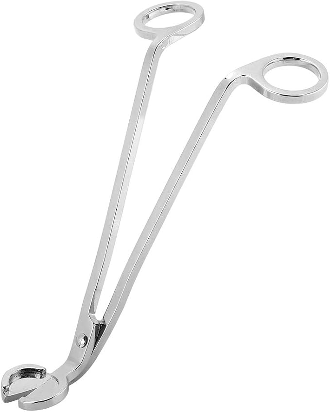 Stainless Steel Candle Wick Trimmer, Plating Rust Heart Scissors Tool with Smooth Edges, for Safe Candle Maintenance (Silver)
