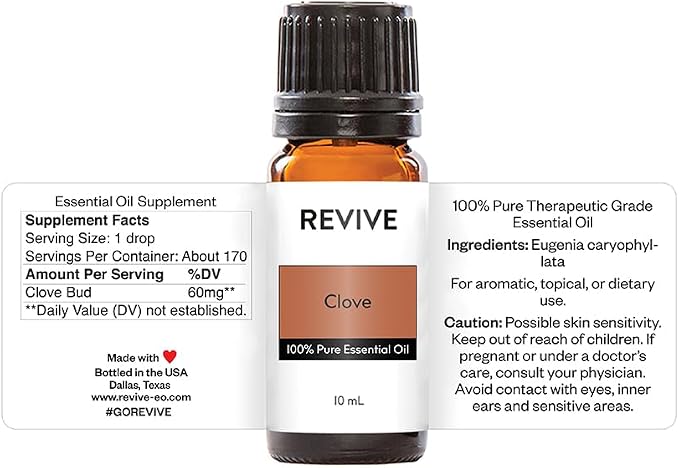 Clove Essential Oil Blend by Revive Essential Oils - 100% Pure Therapeutic Grade, for Diffuser, Humidifier, Massage, Aromatherapy, Skin & Hair Care