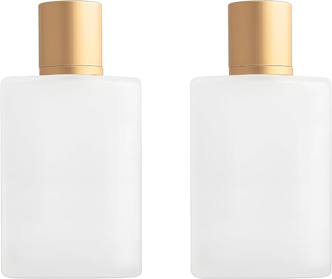 2 Pack 100ml Frosted Glass Spray Bottle Perfume Atomizer,Refillable Fine Mist Spray Bottle,Portable Fragrance Perfume Dispenser for Travel