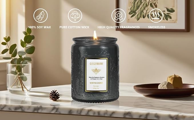 Gift for Dad, Blue Volcano Scented Candle for Home, Luxury Soy Wax Candle, 50 Hour Long Lasting Aromatherapy Candle, Coastal Home Decor Gift for Men, Birthday, Housewarming, Relaxation 7 oz