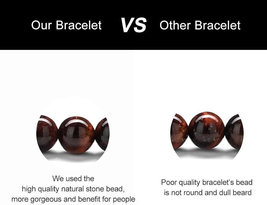 M MOOHAM Mens Bracelet - Beaded Natural Stone 8mm Tiger Eye Matte Agate Lava Rock Bracelets for Men Teen Boys Grandpa Dad Birthday Gifts Jewelry