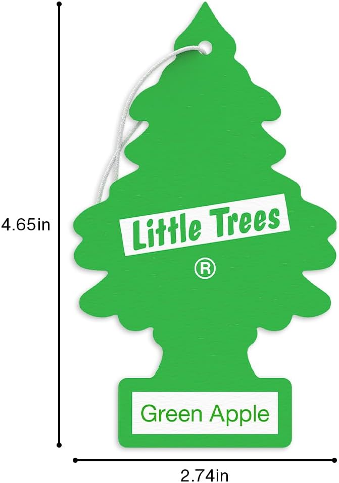 LITTLE TREES Car Air Freshener | Hanging Tree Provides Long Lasting Scent for Auto and Home | Green Apple, 24 Air Fresheners