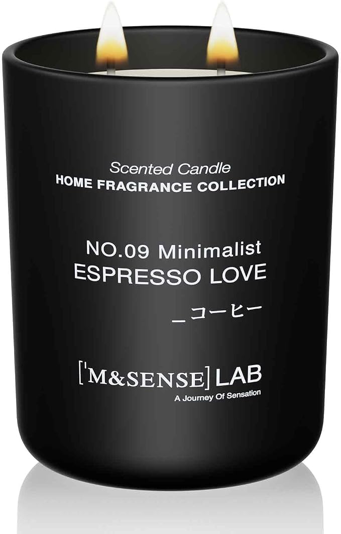 M&SENSE Natural Soy Large Candle| Espresso Coffee | 16.6 oz, 95H Burn | Mini Spring Scented Candles for Relaxation,Meditation, Home Décor | for Bedroom, Office, Party