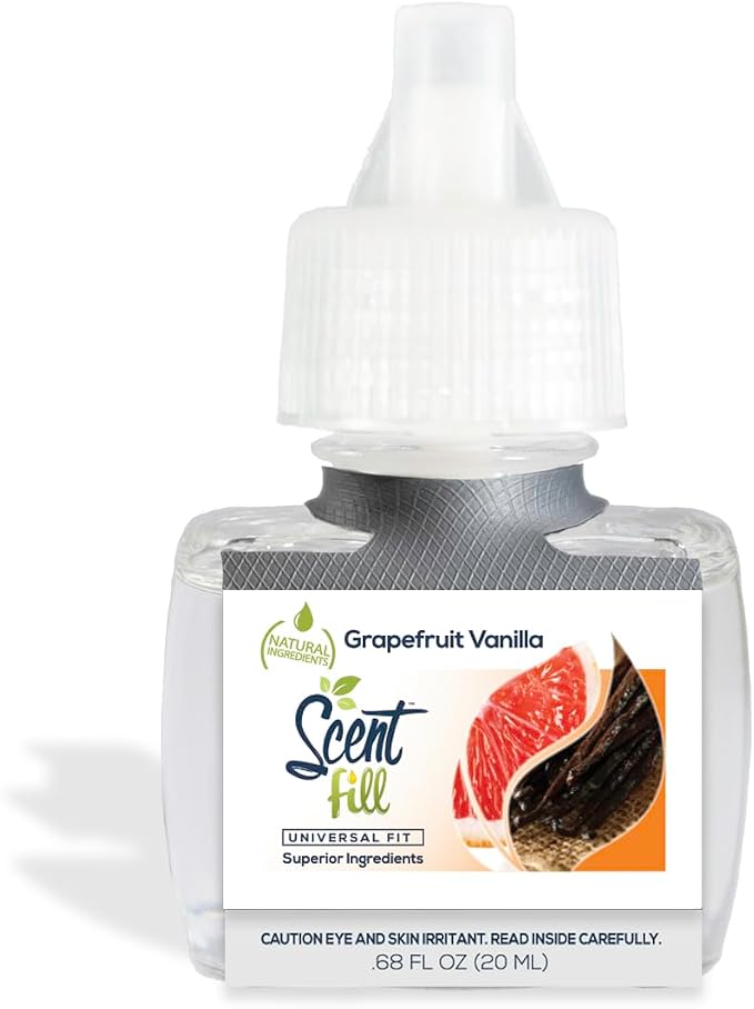 Summer Scent Fill Plug in Air Freshener Kit (Cucumber Melon, Grapefruit Vanilla, Island Essence, and Jasmine Nectar), 4 Refills + Diffuser