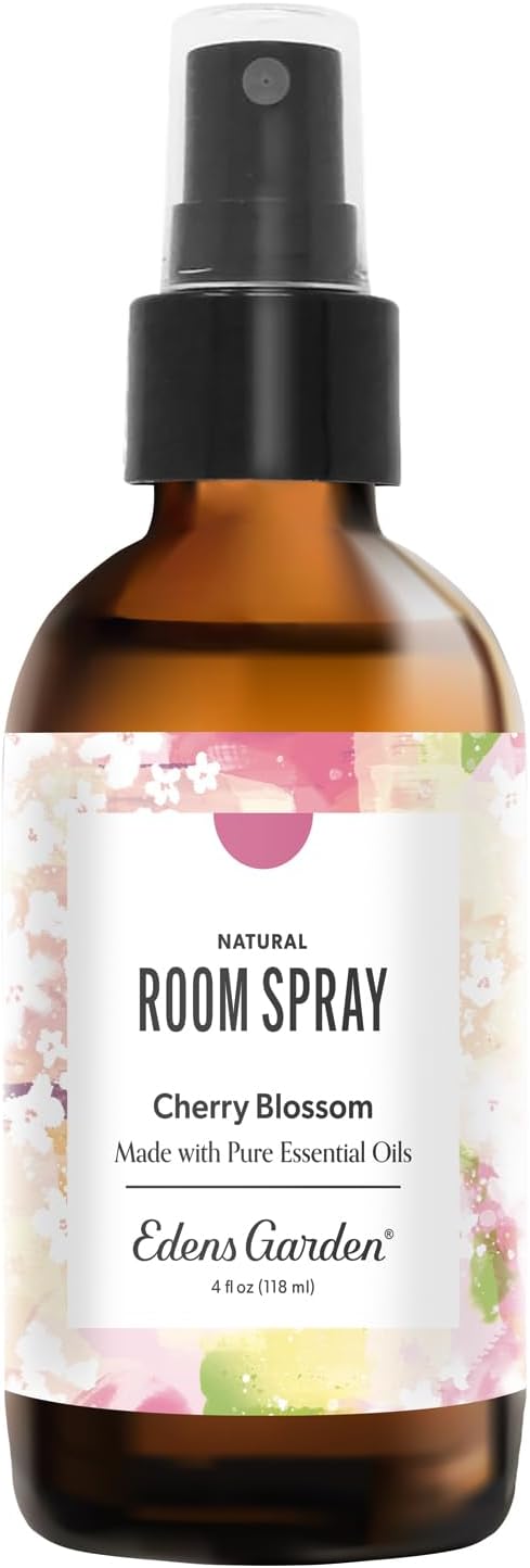 Edens Garden Cherry Blossom Aromatherapy Room Spray – Natural Essential Oil Air Freshener for Home, Floral Refreshing & Calming Long-Lasting Scent, 4 fl oz (118 ml)