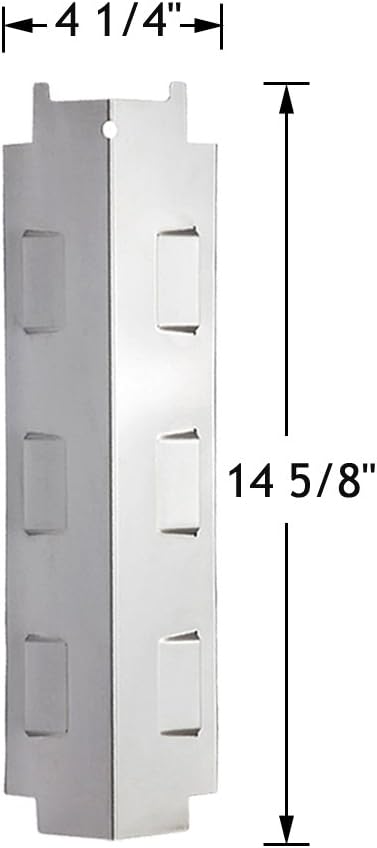 Gas Grill Replacement Parts Stainless Steel Heat Plate Shield, Flame Tamer Burner Cover, BBQ Heat Tent for Charbroil, Kenmore, Thermos, Master Forge, 14 5/8 inch x 4 1/4 inch, Set of 4, KS734