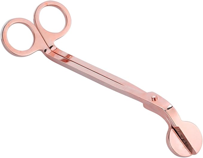 Candle Wick Trimmer,4 Colors Plating Design Heart Stainless Steel Wick Cutter Scissors Tool for Candle Making Supplies Accessories Remove (Pink Gold)