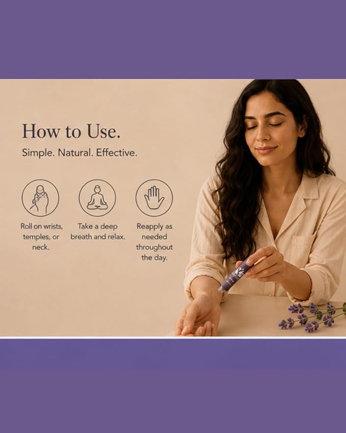 Essential Oil Roll-On – Natural Aromatherapy Blend in a Convenient Roller for Everyday Wellbeing (Relax)