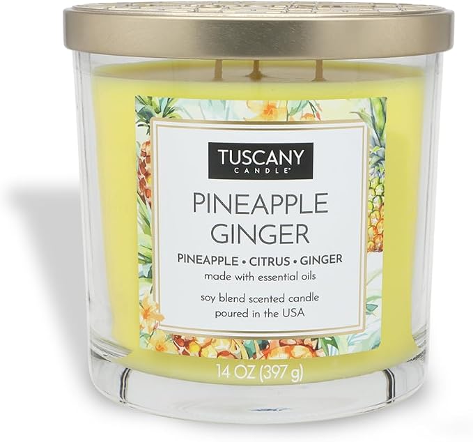 Tuscany Candle Pineapple Ginger Premium Satin Wax Scented Candle