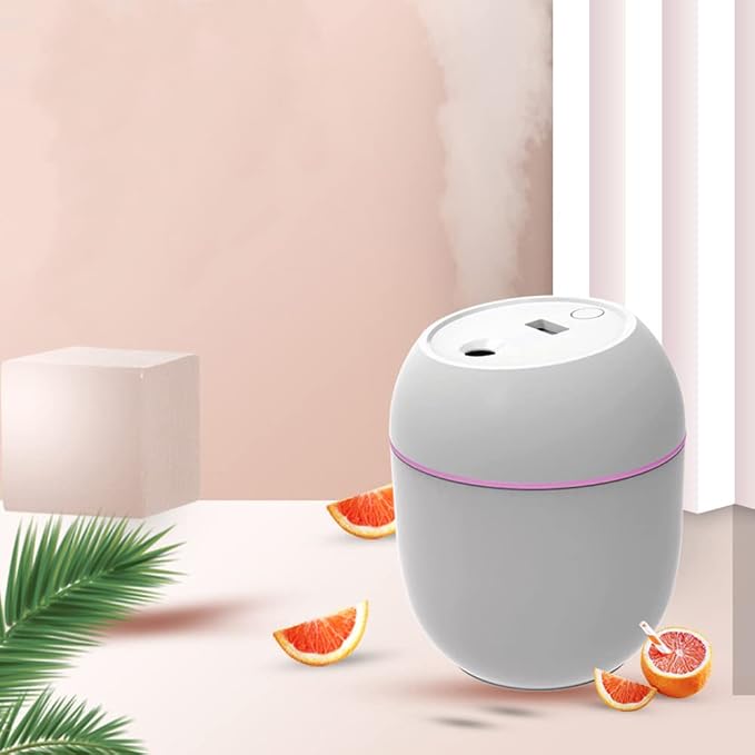 Mini Humidifier, USB Power Supply, Suitable for Study Room, Bedroom, Baby Room, Office, Car, With 7 Color LED, Air Humidifier, Can Be Used for Facial Moisturizing (Snow White)