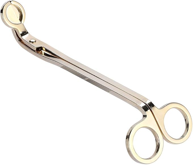 Candle Wick Trimmer,4 Colors Plating Design Heart Stainless Steel Wick Cutter Scissors Tool for Candle Making Supplies Accessories Remove (Gold)