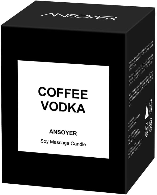 Massage Oil Candle, Coffee Vodka Scent, Gift for SPA Use, Home Scented Candle Body Oil, Ultra Hydrating Body Care with Soybean Oil, 4.5oz