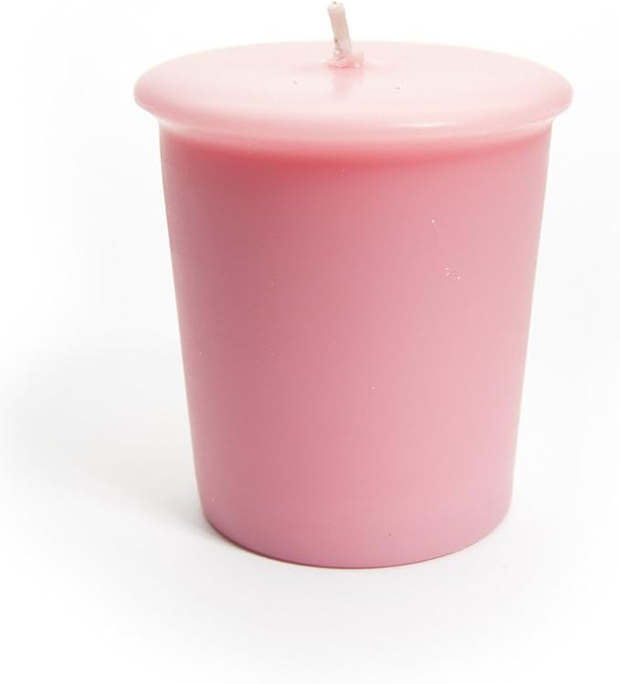 Pure Plumeria Soy Votive Candles - Scented with Natural Fragrance Oils - 6 Pink Natural Votive Candle Refills - Flower & Floral Collection