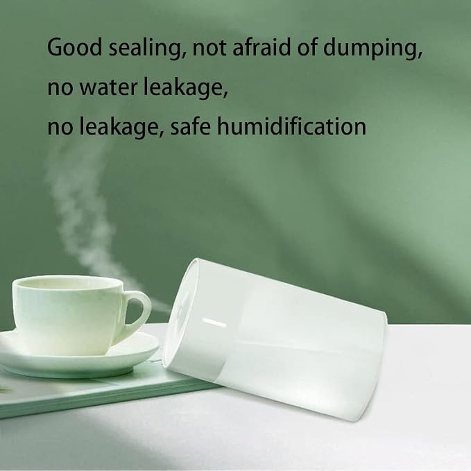 Mini Humidifier, USB Power Supply, Suitable for Study Room, Bedroom, Baby Room, Office, Car, With 7 Color LED, Air Humidifier, Can Be Used for Facial Moisturizing (White)