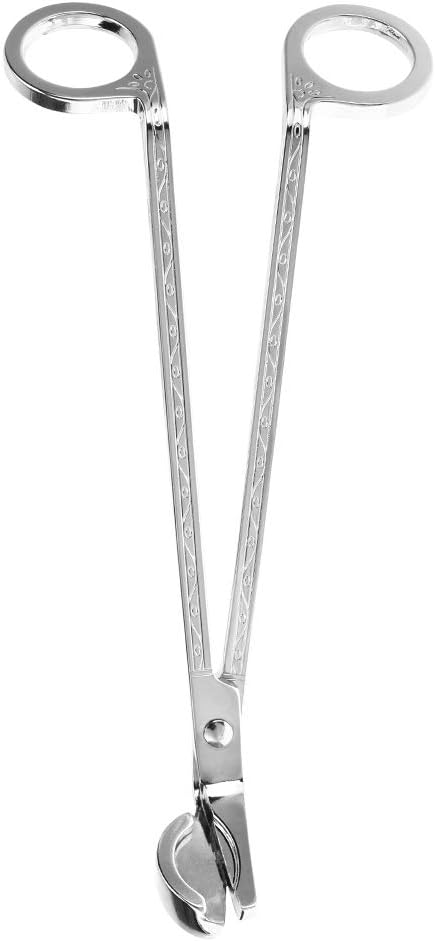 Changor Stainless Steel Candle Heart Clamp/Holder Wick Trimmer Scissors Tool for Home Use, Durable and RustResistant Candle Wick Scissors for Daily Life, 1 Piece, 6.9 * 2.3in, Black (Silver)