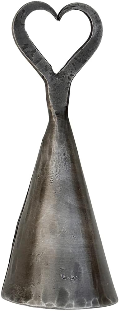 Hand Forged Heart Shape Metal Candle Snuffer - Wrought Iron Handmade Classic Look Black Antique Finish by Living Ideas