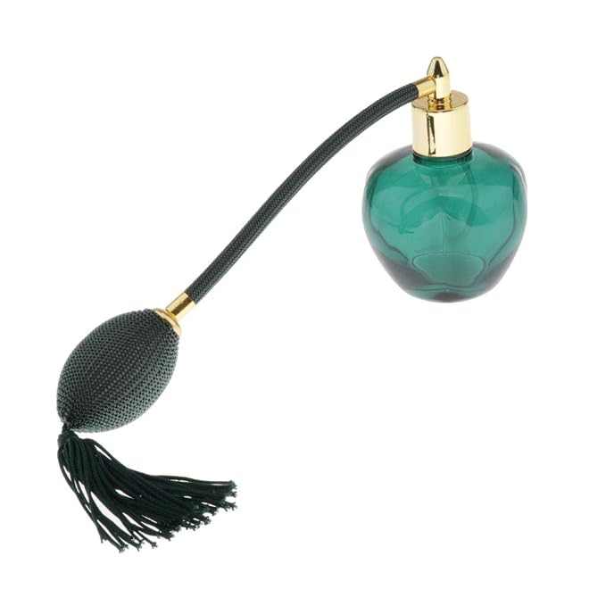 Long Bulb Perfume Bottle 100ml for Refill, green, 10.5x6.5cm