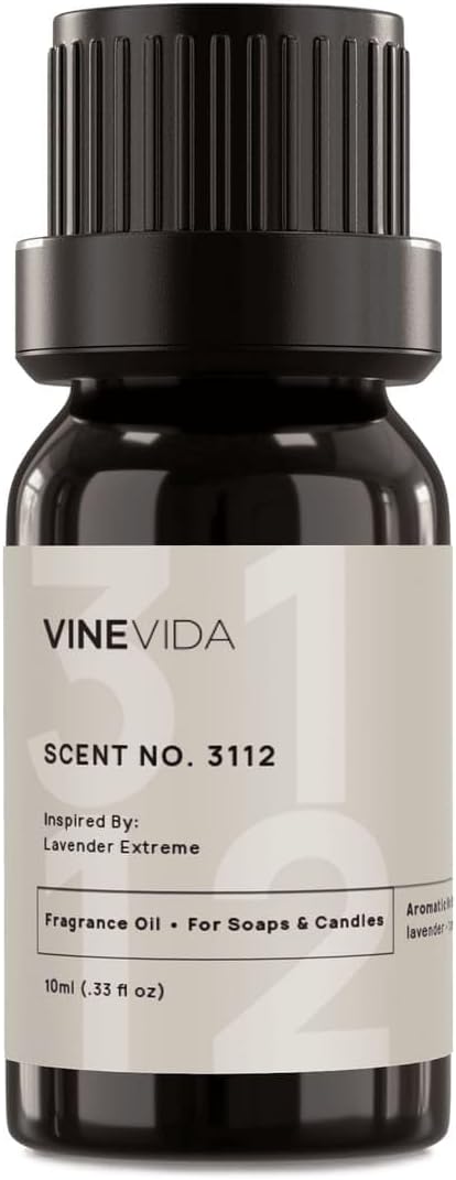 VINEVIDA Scent NO. 3112 Fragrance Oil - 10mL - Inspired by: Lavender Extreme Fragrance Oil for Candle Making - Made in USA Candle Scents Scents for Soap Making