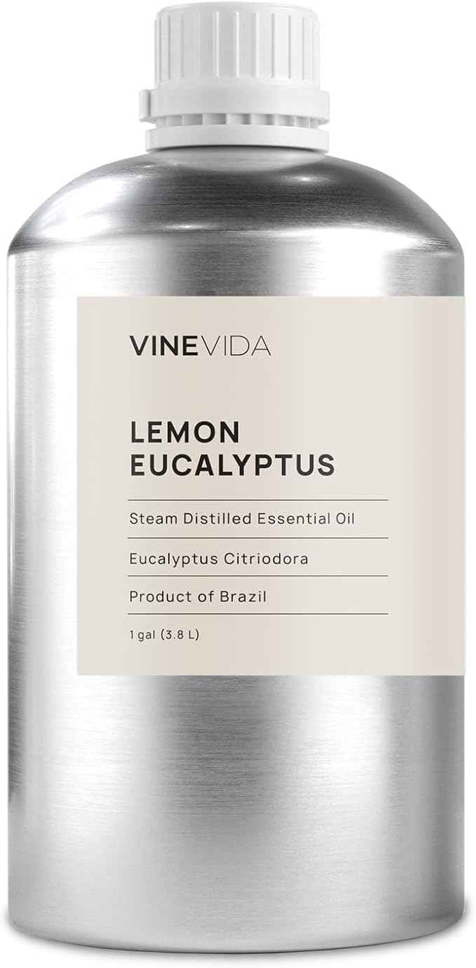 VINEVIDA Lemon Eucalyptus Essential Oil - Gallon Lemon Eucalyptus Oil Undiluted - Bulk Gallon Essential Oil for Soap Making Safe for Skin - DIY Candle Scents for Candlemaking Scents - 8 lbs