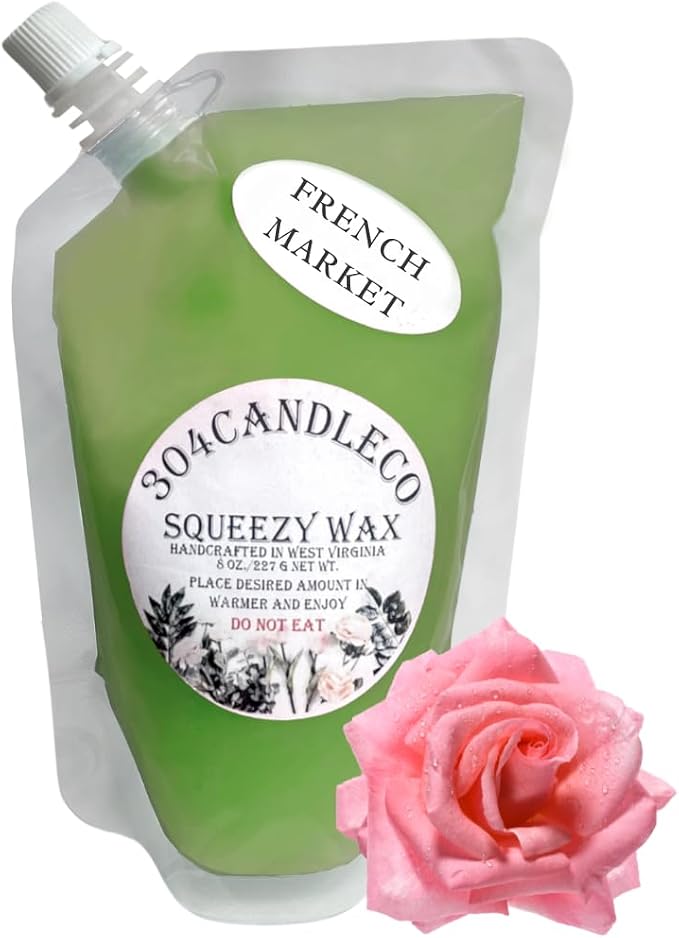 304CandleCo Large Squeeze Soy Wax Melt - 50 SCENTS! - Highly Fragrant & Hand-Crafted - Easy Mix & Match - American Made - Perfect for Wax Warmers (3oz, French Market)