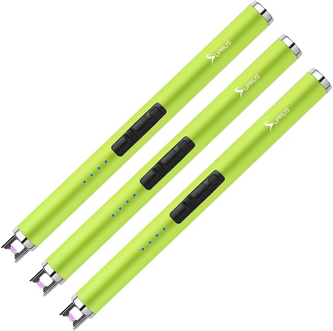 SUPRUS Fluorescent Lighter Glows in The Dark USB Lighter Rechargeable Windproof Pocket Size for Candle Cooking BBQ in Party