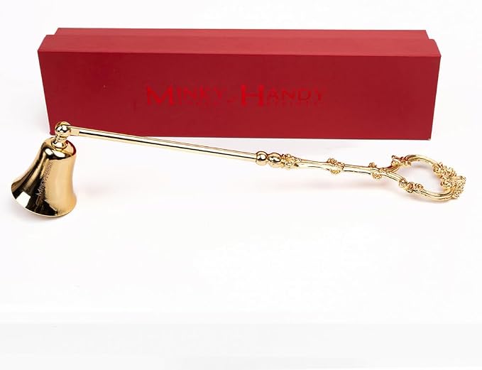Vintage Candle Snuffer Brass, Candles Flame Extinguisher with Long Handle, Accessory for Candle Lovers (Gold)
