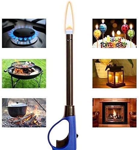 Long Lighters Pack, 5 Pack of Butane Refillable Fire Lighters, Ideal as Multipurpose Utility Lighters BBQ Lighters Grill Lighters Kitchen Lighters, Multicolor, Large