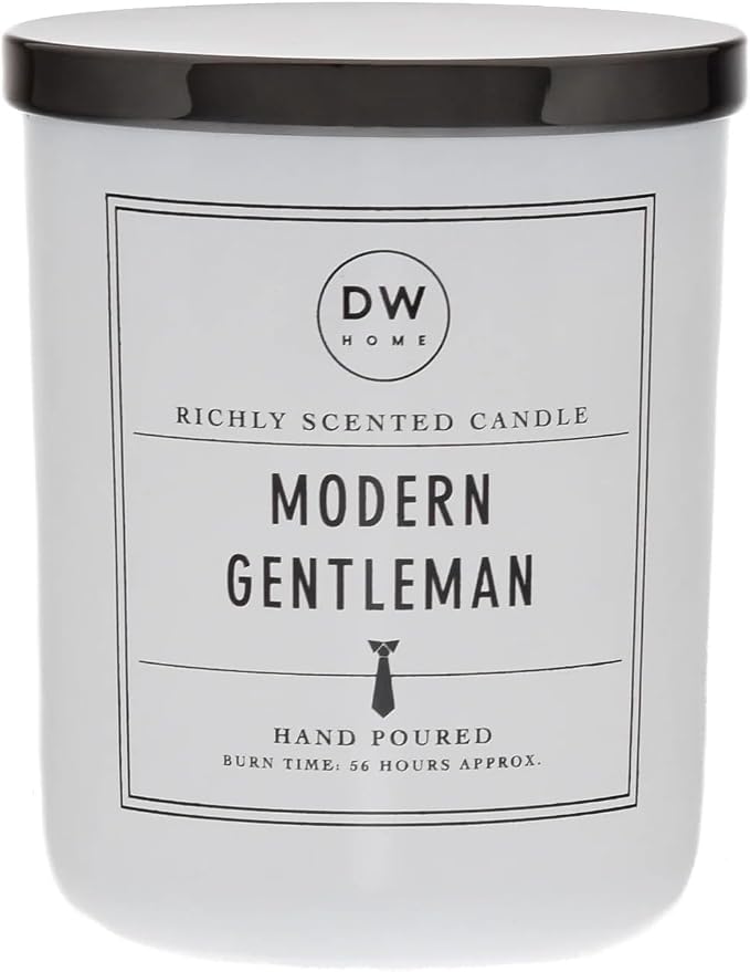 DW Home Modern Gentleman Scented Candle – Cedarwood, Birch & Bergamot Fragrance, 15 oz Double Wick Jar Candle, Long Burning Home Fragrance