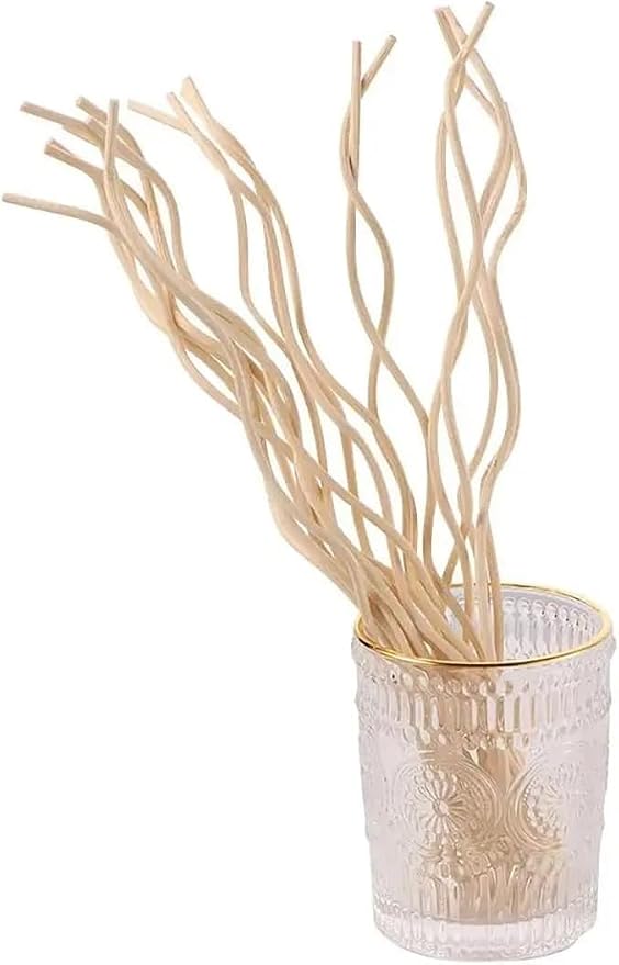 10Pcs Wavy Rattan Reed Diffuser Sticks, Natural Rattan Fragrance Aromatherapy Volatile Replacement Refill Essential Sticks