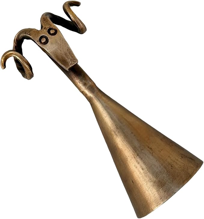 Living Ideas Hand Forged Rams Head Candle Snuffer Iron Handmade Medieval Candle Snuffer Blacksmith Candle Extinguisher Gift for Candle Lovers Classic Look Antique Brass Finish Wick Candlesnuffers