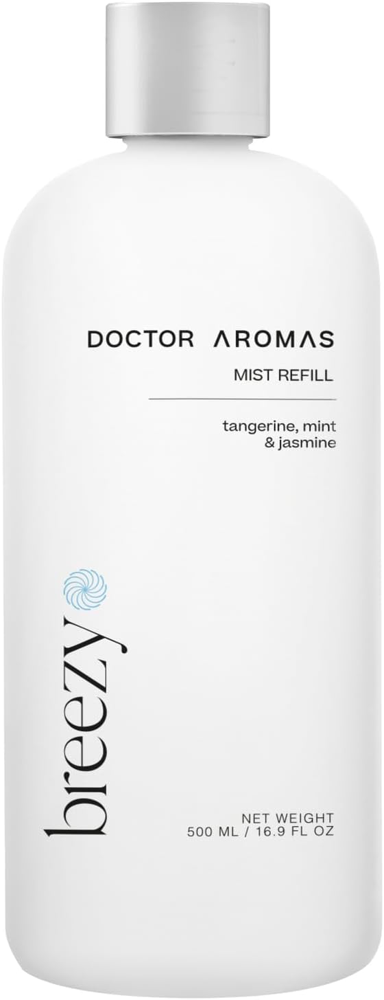 Doctor Aromas Oil Diffuser Essential Oil Blend Refill – Premium Aromatherapy & Home Fragrance, Scent of Tangerine, Mint & Jasmine, 16 fl oz (500 ml) (Breezy)