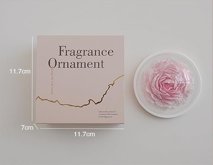Essential Oil Passive Flower Diffuser with Fragrance -Non-Electric Peony Flower Porcelain Aromatherapy Diffusers for Small Room, Desk Decorative, Bathroom (Pink, White Peach Oolong Scent)