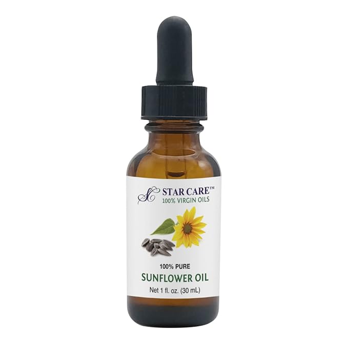 100% Pure High Oleic Sunflower Oil for Skin & Hair, Premium Carrier Oil for Massage, DIY Soap Making & Scalp Care Non-Greasy Fast Absorbing - 1 fl oz (30ml)