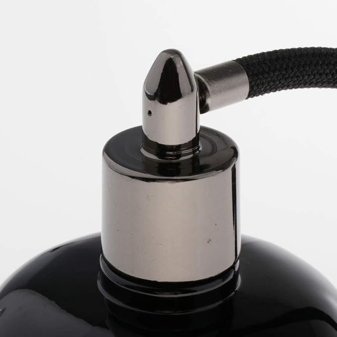 Long Bulb Perfume Bottle 100ml for Refill, black, 10.5x6.5cm