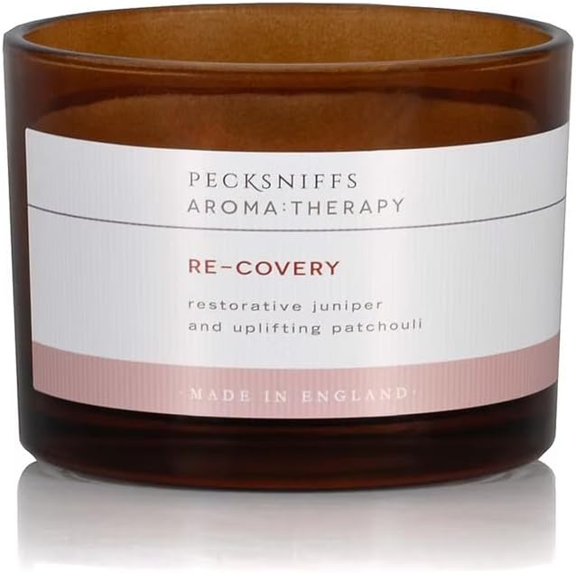 Pecksniff's Aromatherapy Re-Covery 3-Wick Candle, Juniper & Patchouli, Premium Spicy Pine Scent, Long-Lasting & Eco-Friendly, 285g