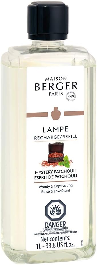 MAISON BERGER Lampe Berger Refill, 1 L, Mystery Patchouli | Catalytic Lamp Fragrance Refill, Helps Neutralize Odors, ~160 h Fragrance Diffusion, Made in France