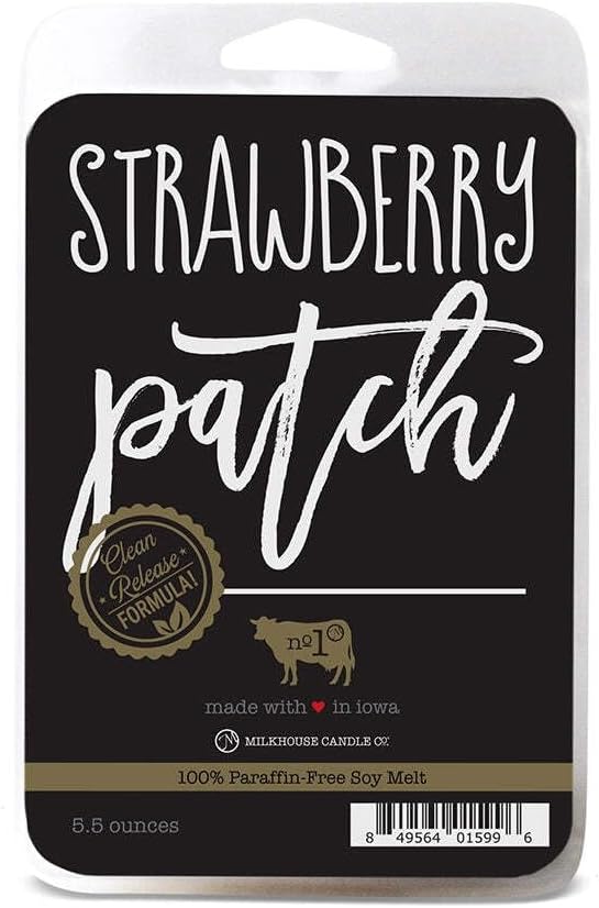 Milkhouse Candle Company Strawberry Patch Wax Melts - Ripe Strawberries | Sun-Drenched Berries | Juicy Fruit Scented - 5.5 oz, Hand-Poured, Made in the USA