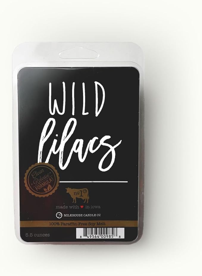Milkhouse Candle Company Wild Lilacs Soy Wax Melts - Lilacs | Jasmine | Lily & Verdant Greens Scented - 5.5 oz, Hand-Poured, Made in the USA