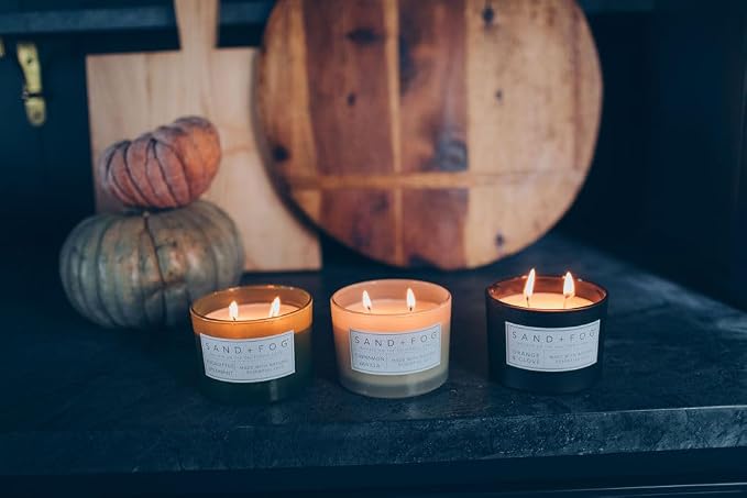 Sand + Fog Scented Candle - Orange & Clove – Additional Scents and Sizes – 100% Cotton Lead-Free Wick - Luxury Air Freshening Jar Candles - Perfect Home Decor – 12oz