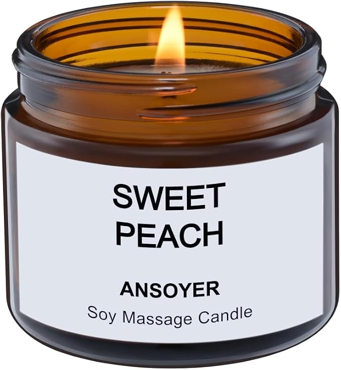 Massage Candle - Body Oil & Lotion Candle - 1.77OZ (1 Count, Sweet Peach)