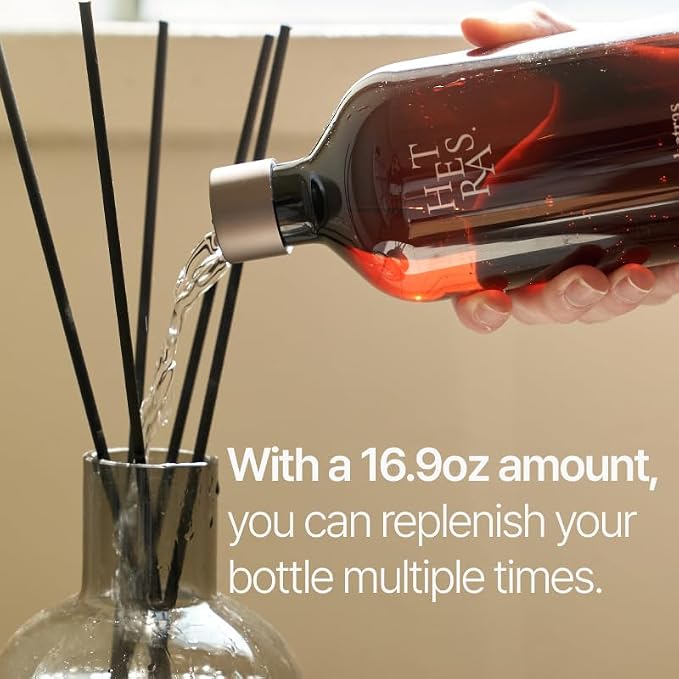hetras Premium Reed Diffuser Set (Hotel Wood Scent)–Large Capacity Value 2-Pack | 16.9 fl.oz (500ml) x 2 Bottles with 10 Reed Sticks Total | Warm Woody & Musk Aroma | Luxury Decor & Gift