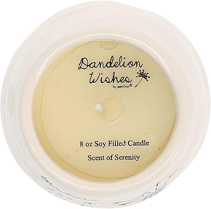 Pavilion Gift Company 77113 Plain Dandelion Wishes - Sisters are A Wish Come True Yellow Ceramic Soy Serenity Scented Candle,