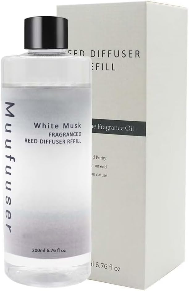 Reed Diffuser Refill, 200ml Scented Oil Refill for Home Fragrance, Long-Lasting Aromatherapy Oils for Reed Diffuser Sticks, Clean Formula with Premium Fragrance Oils, 6.8 Fl Oz (24 Scents