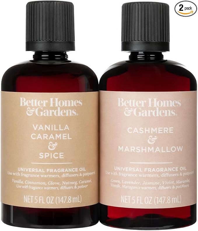 Universal Fragrance Oil Duo Pack – Two 5oz Bottles – Premium Home Diffuser Oil for Warmers, Diffusers & Potpourri (Sweet Cashmere Dessert (Vanilla Caramel & Spice + Cashmere & Marshmallow))